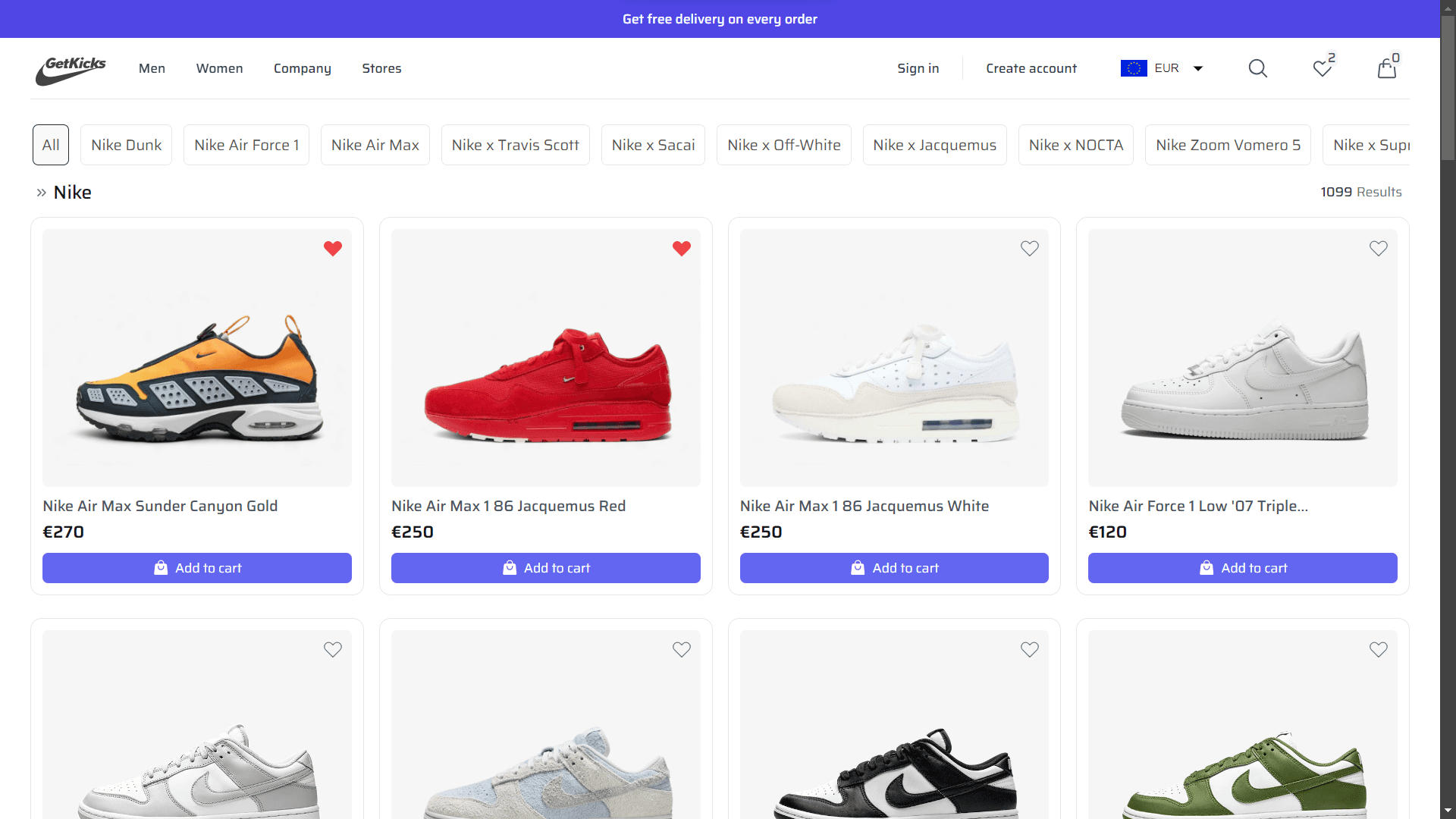 GetKicks Nike Store project