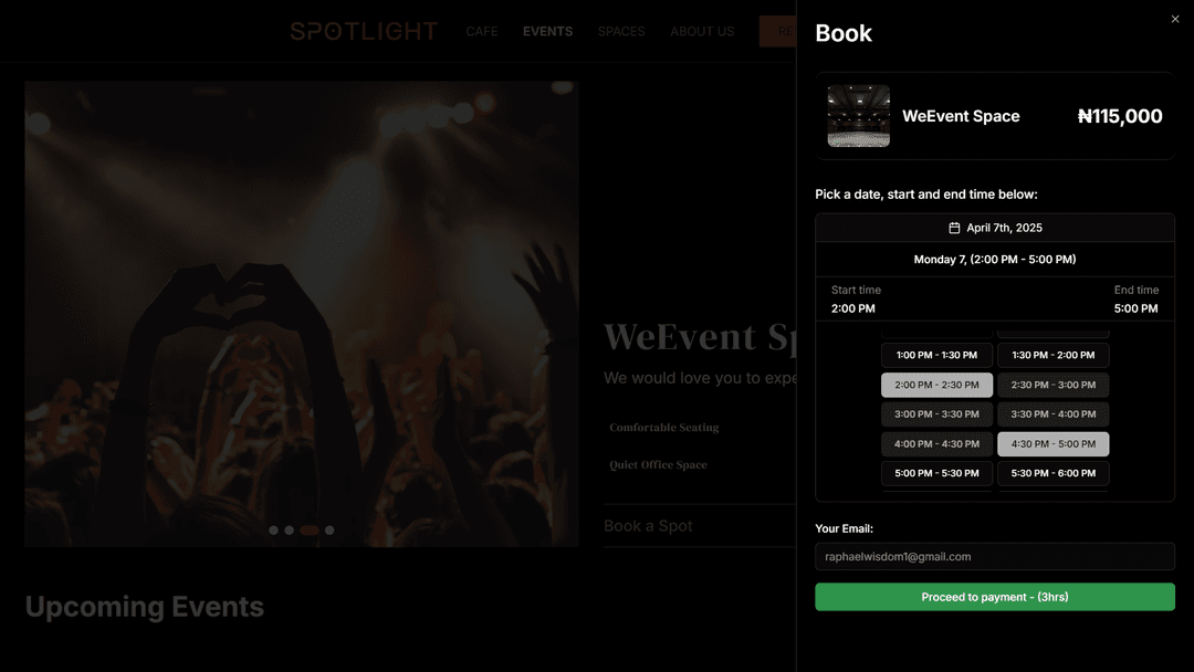 Spotlight event space